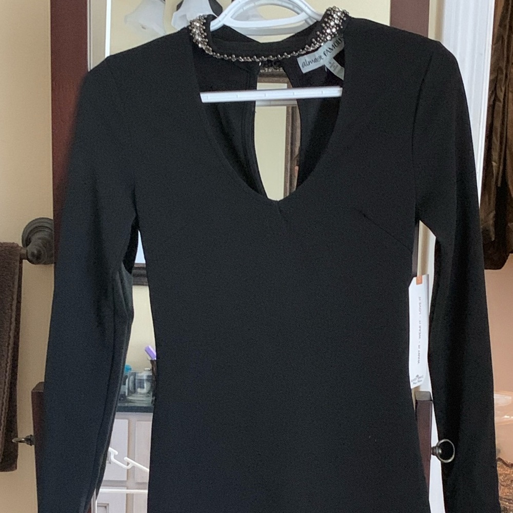 Sparkling beaded choker slim fitting dress